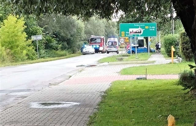 Akcja ratunkowa na ulicy Podgórze w Proszowicach
