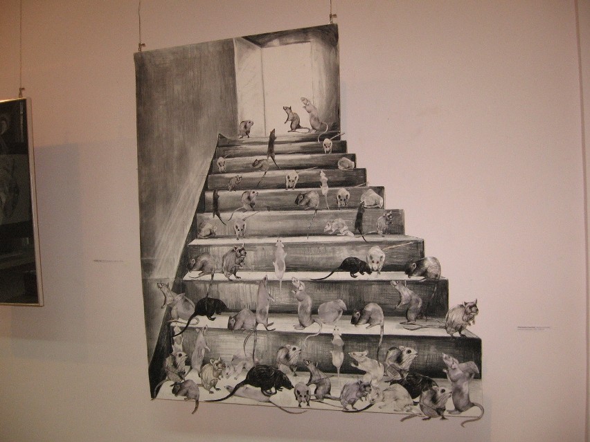 Ciekawy obraz "Wyścig szczurów" Aleksandry Zawiślak.