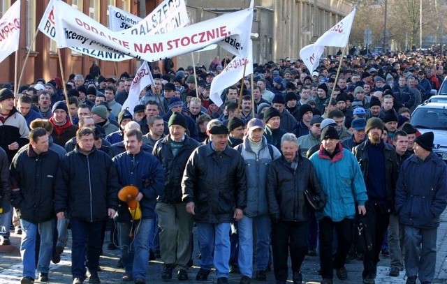 Szczecińscy stoczniowcy już protestowali przeciwko decyzjom unijnych komisarzy.