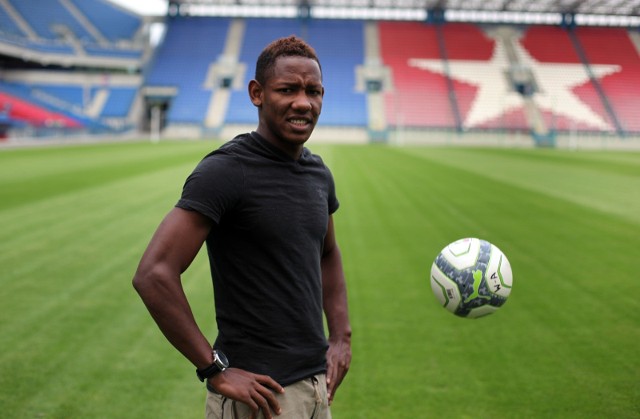 Romell Quioto na stadionie Wisły Kraków. Sierpień 2012