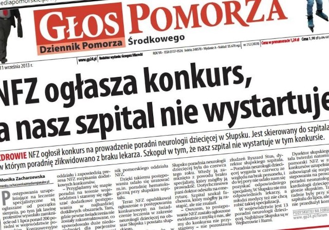 W środę w "Głosie": NFZ ogłasza konkurs,  a nasz szpital nie wystartuje.