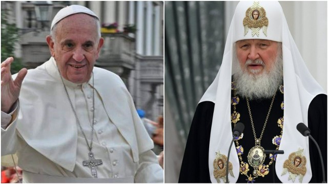 Papież Franciszek oraz patriarcha moskiewski i całej Rusi Cyryl.