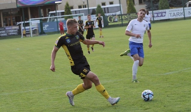 Kacper Prusiński strzelił dla Siarki Tarnobrzeg trzy gole w meczu z Karpatami Krosno