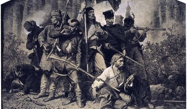 Artur Grottger „Bitwa”, obraz walk powstańczych, zdjęcie ilustracyjne