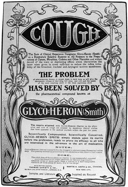 Amerykańska reklama heroiny. 1900 rok.