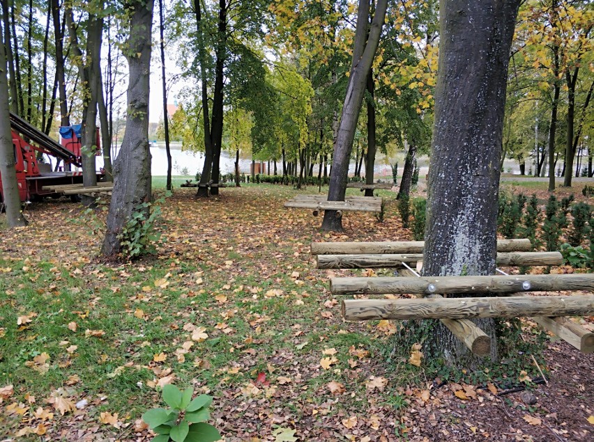 Trwa budowa bezobsługowego parku linowego w Szydłowcu. Gmina...