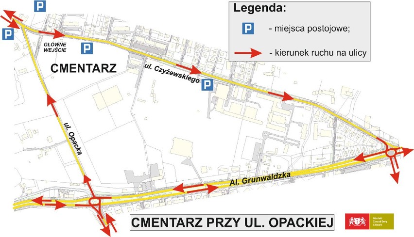 Wszystkich Świętych 2019. Zmiany w organizacji ruchu w Gdańsku. Zamknięte ulice 1 listopada [mapki]