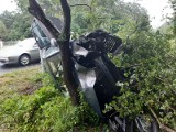 Wypadek na Szosie Chełmińskiej w Toruniu. Samochody wypadły z jezdni! Doszło do dachowania! [zdjęcia]