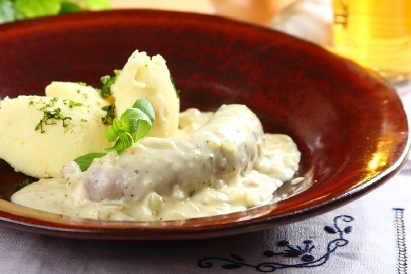 Biała kiełbasa jest często używana w niemieckiej kuchni....