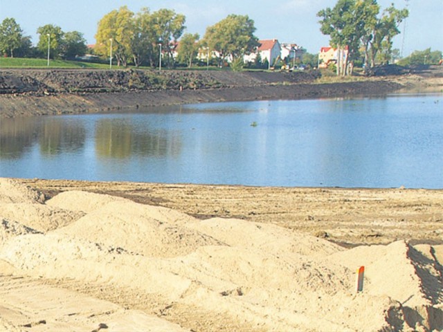 Zalew na Dzierżęcince w Koszalinie.