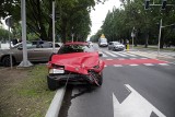 Zderzenie samochodów na al. Racławickich w Lublinie