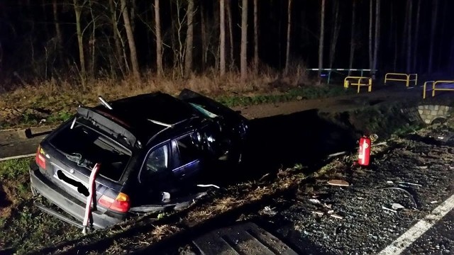 Wypadek na drodze krajowej nr 42 w Domaszowicach.