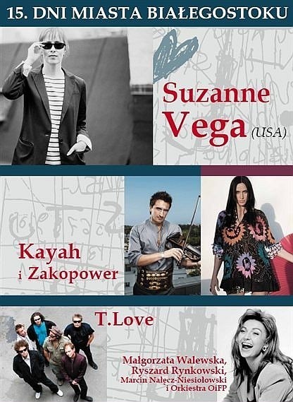 Gwiazdami będą Suzanne Vega, Kayah, Zakopower, T.Love, Ryszard Rynkowski i Małgorzata Walewska