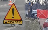 Tragiczny wypadek w Sosnowcu na Wileńskiej. Rozpędzony ford wbił się w drzewo. Kierowca zginął