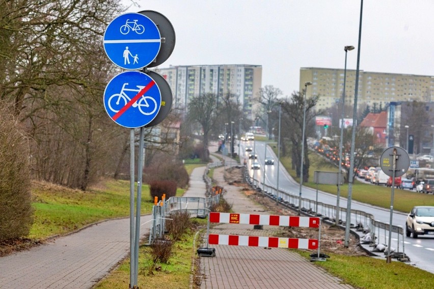 Ścieżka rowerowa na ulicy Mieszka I w Szczecinie