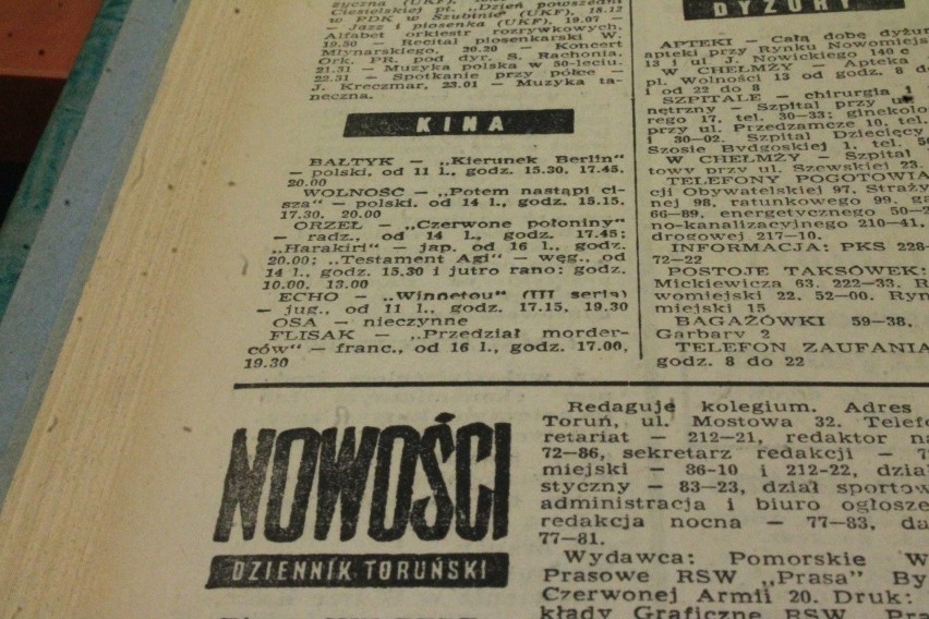 "Nowości" z lutego 1969 roku, a w nich rubryka "Kina".