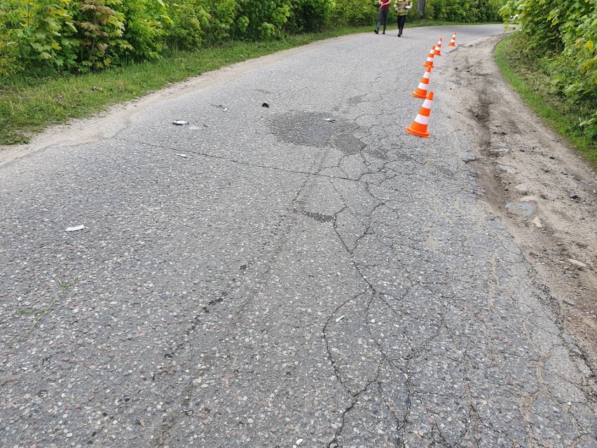 Wypadek motocyklisty w gminie Czarna Dąbrówka.