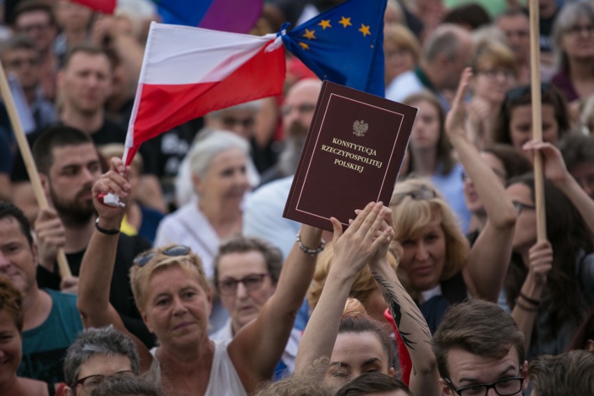 24 lipca 2017. Protest w obronie niezależności sądów na...