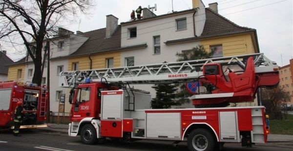 Pożar poddasza na ul. Wróblewskiego w Opolu.