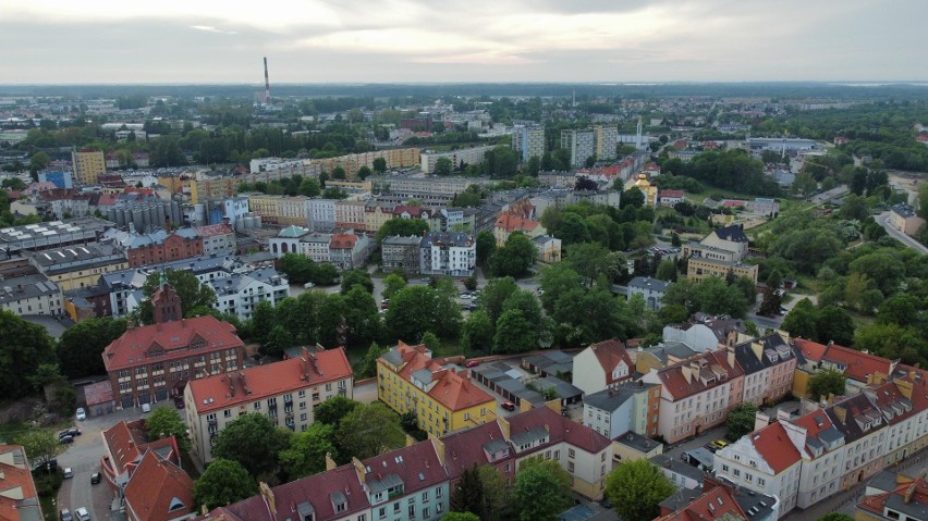 Centrum Koszalina i budowa wiaduktu z lotu ptaka. Zobacz...