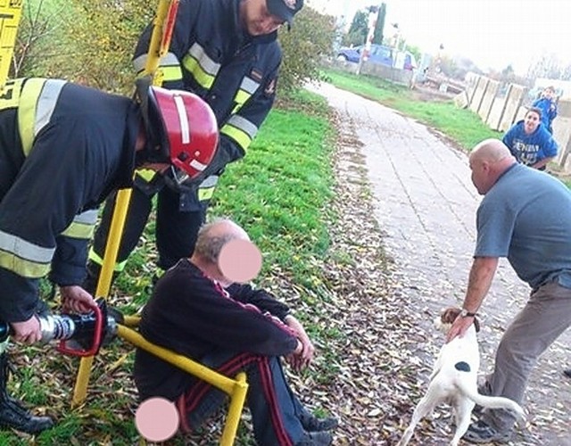 Mieszkaniec Międzyrzecza zakleszczył się w metalowym znaczniku linii gazowej. Uwolnili go strażacy, którzy musieli do tego użyć narzędzi hydraulicznych.