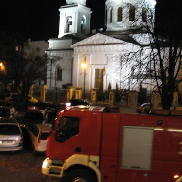 Wóz strażacki przy Cerkwi p.w. Św. Mikołaja w Białymstoku