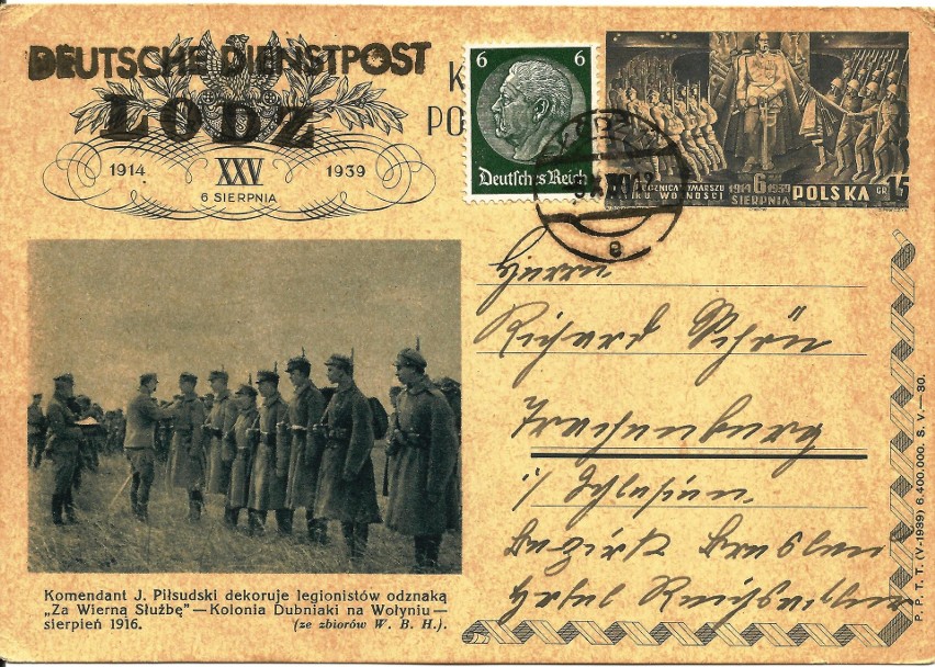 Polska kartka pocztowa wydana latem 1939 r. w związku z 25....