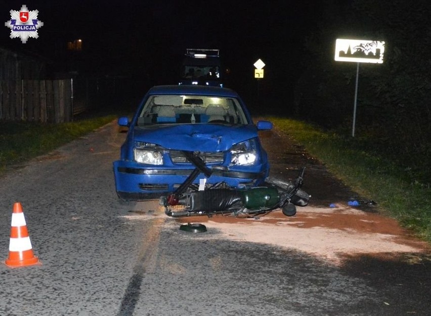 Wypadek motorowerzysty w Biłgoraju