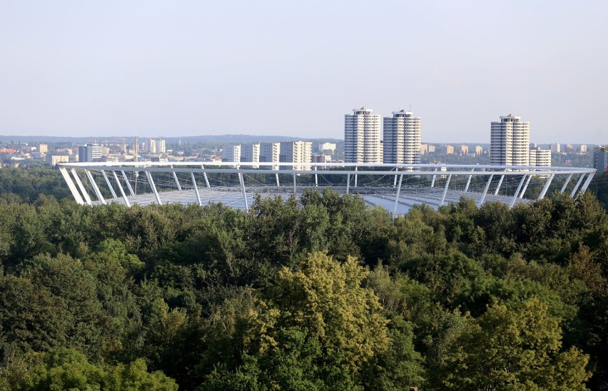 Panorama z chorzowskiej Sztygarki. Widok z szybu Prezydent...