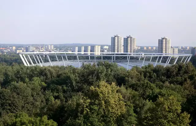 Panorama z chorzowskiej Sztygarki. Widok z szybu PrezydentZobacz kolejne zdjęcia/plansze. Przesuwaj zdjęcia w prawo - naciśnij strzałkę lub przycisk NASTĘPNE