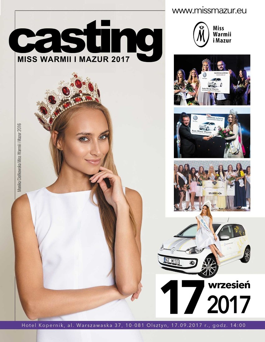 Casting na Miss Warmii i Mazur 2017. Najbliższy w niedzielę w Olsztynie