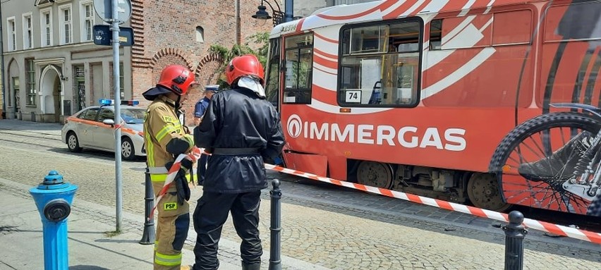 Wypadek z udziałem tramwaju na ulicy Szewskiej