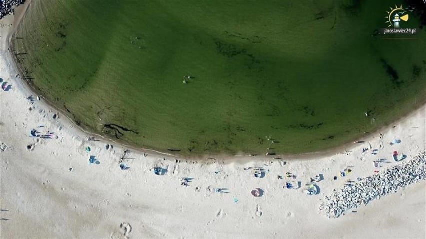 Sztuczna plaża z lotu ptaka