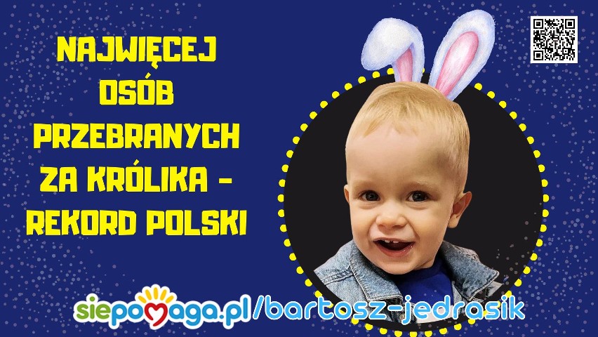 Bicie rekordu Polski w przebraniach królików 10 lutego w Tarnobrzegu. Dołącz do wielkiej akcji pomocy dla Bartosza Jędrasika chorego na SMA!