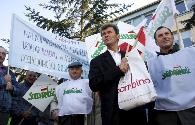 Strajk NZSS "Solidarność " Rolników Indywidualnych (Lublin 2009 rok) przeciwko cenom produktów rolnych.