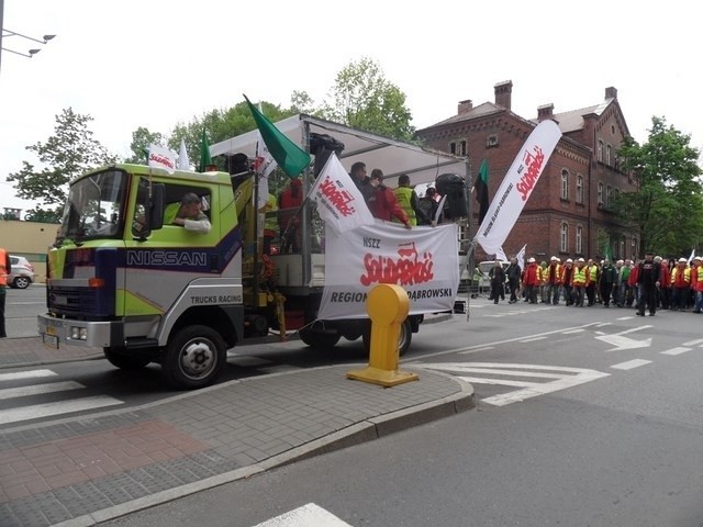 Protest górników w Katowicach