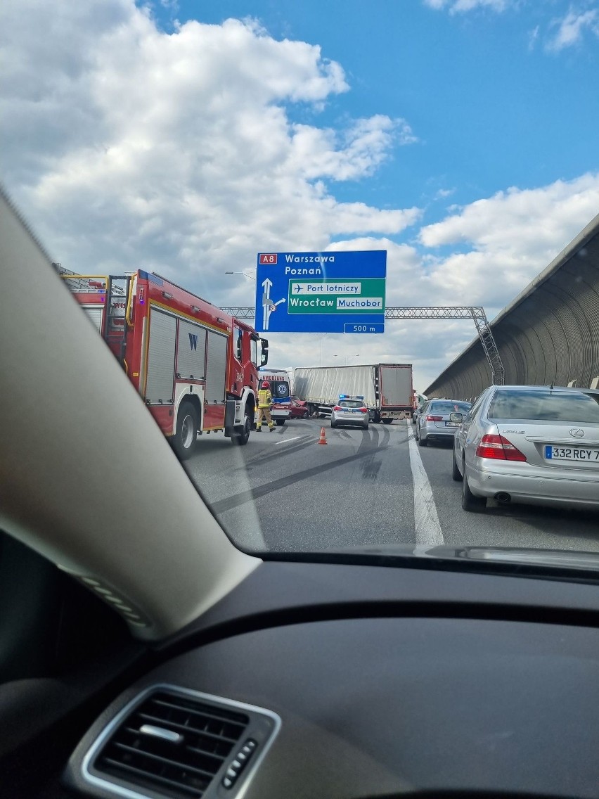 Wypadek na Autostradowej Obwodnicy Wrocławia 31.05.2021