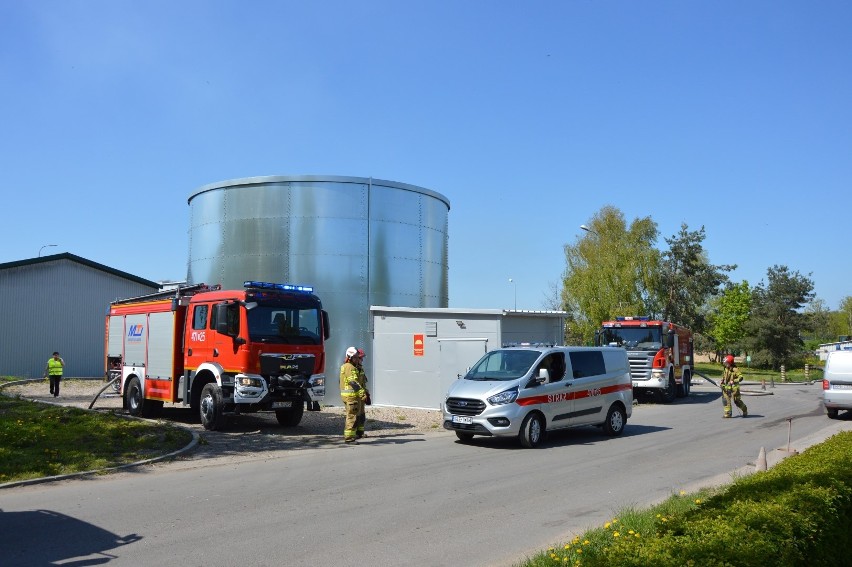 Strażacy walczą z pożarem na składowisku odpadów w Czarnówku (powiat lęborski). ZDJĘCIA