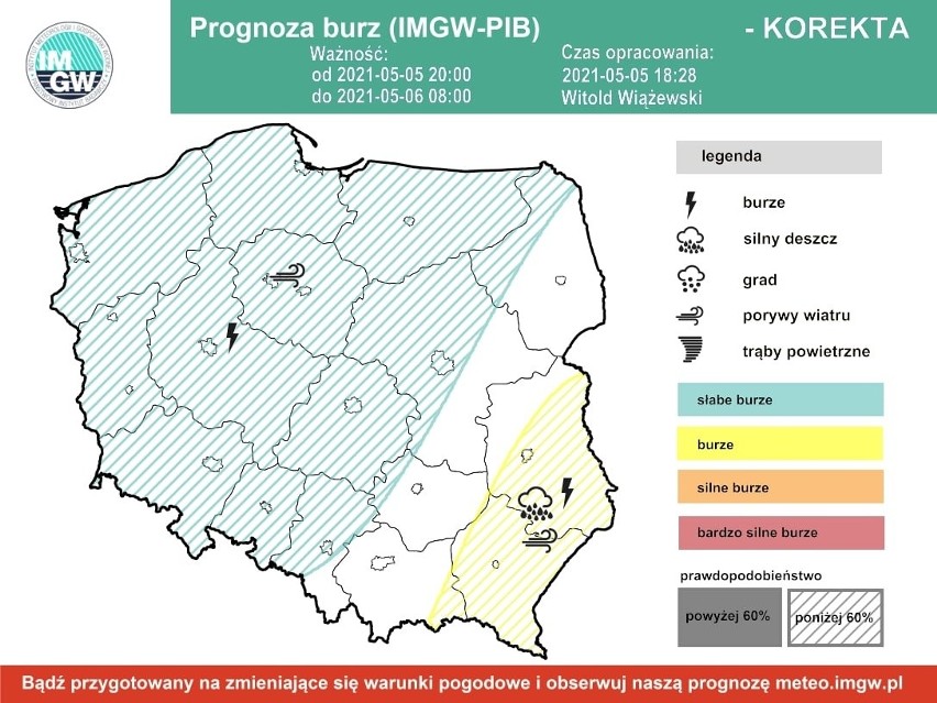 Nad woj. lubelskie nadciąga burza. Możliwy grad i silny wiatr