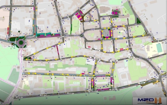 Projekt organizacji zmian ruchu na Starym Mieście w Tczewie.