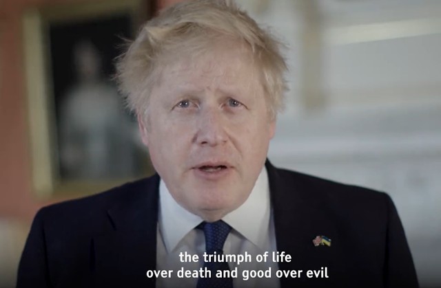 Boris Johnson w swoim orędziu wielkanocnym nie zapomniał o Ukrainie