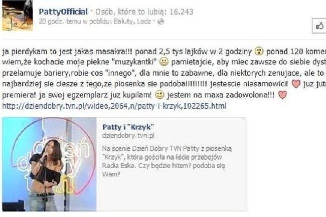 Patty o swoim występie w "Dzień Dobry TVN" (fot. screen...
