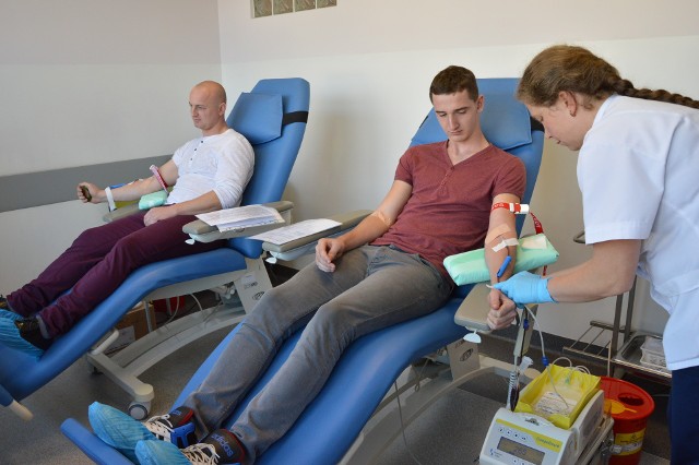 Druhowie z gminy Dobczyce podczas jednej z akcji krwiodawstwa
