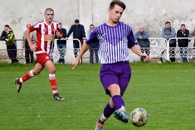 Mateusz Kowalski (Hejnał) zdobył jedną bramkę, ale pracował na kolegów.