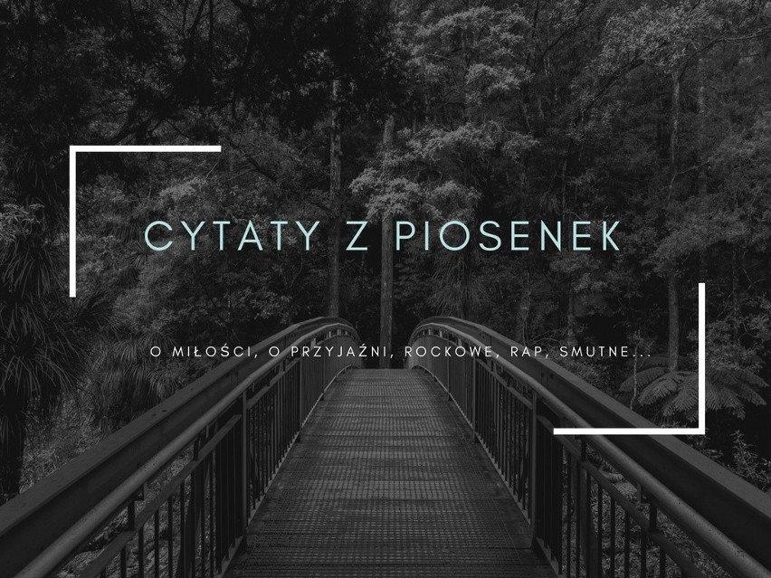 Cytaty z piosenek: o miłości, o przyjaźni, rockowe, rap,...