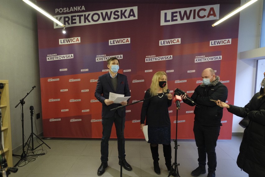 Posłanka Lewicy Katarzyna Kretkowska podczas sobotniej...