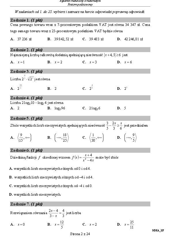 MATURA 2015. MATEMATYKA Jakie zadania były na matematyce?...