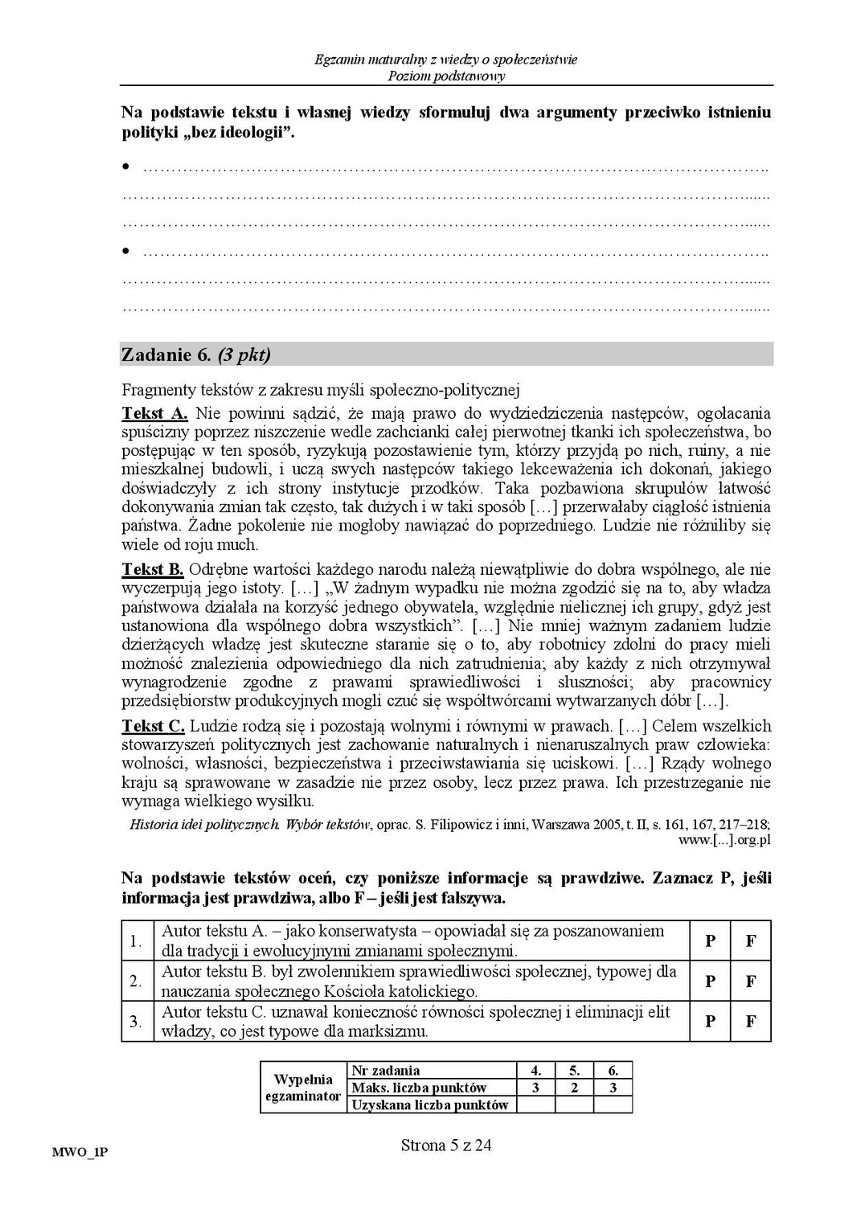 Stara matura 2016: WOS podstawa [ODPOWIEDZI, ARKUSZ CKE]