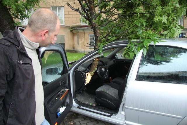 W czerwcu konar drzewa spadł na auto wybijając przednią szybę. Ubezpieczyciel tłumaczy, że nie wypłaci odszkodowania, bo drzewo było zdrowe. Sprawa trafi do sądu.