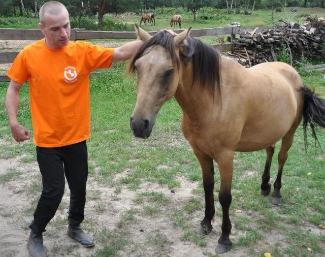 Chory na porażenie mózgowe Krystian Milner pomagał w wytyczaniu szlaku konnego w powiecie. 